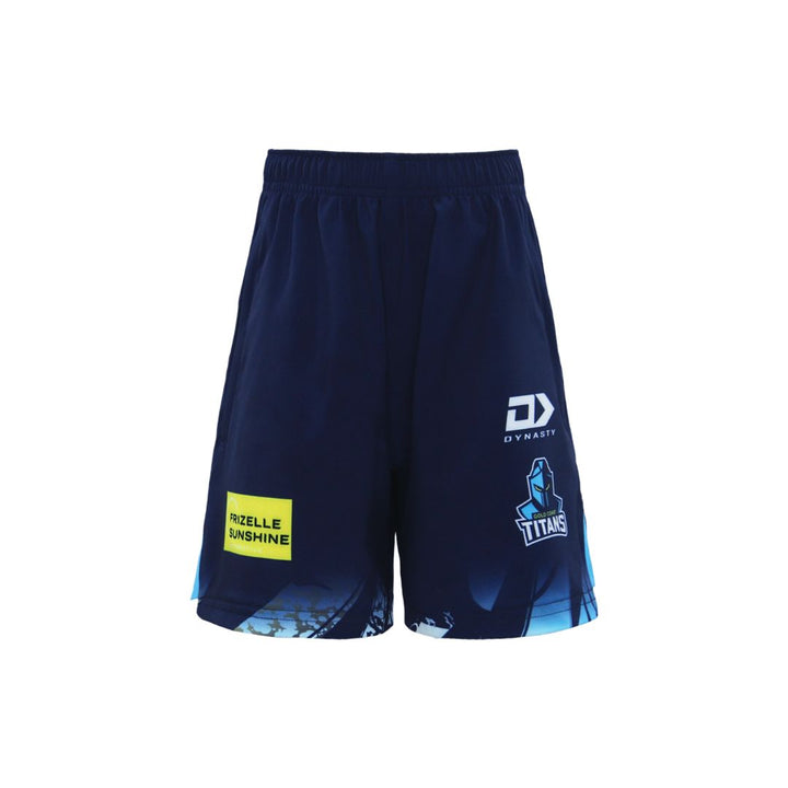 2024 Gold Coast Titans Junior Navy Gym Short-FRONT