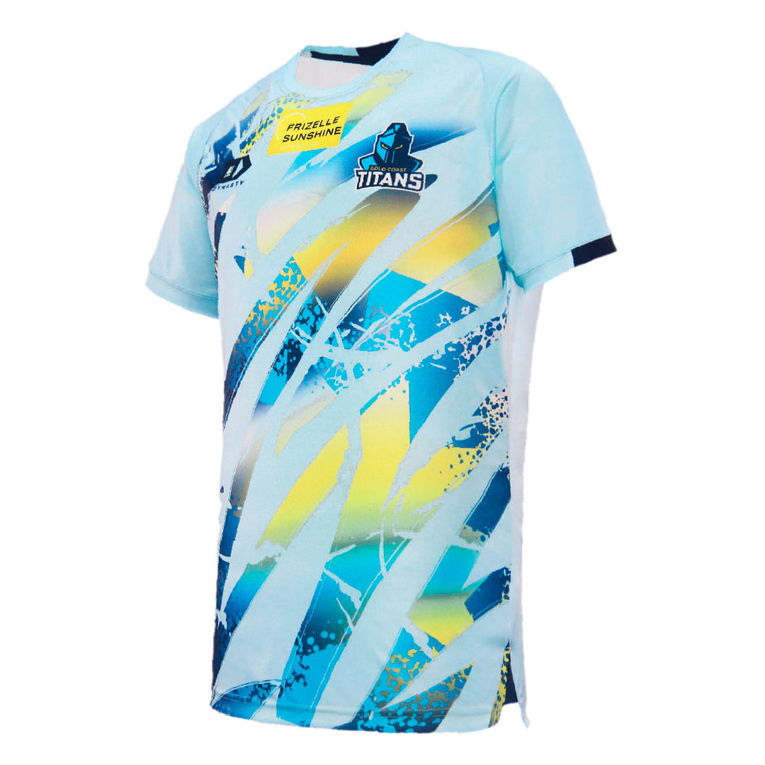 2024 Gold Coast Titans Mens Light Blue Training Tee