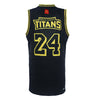 2024 Gold Coast Titans Mens Black Basketball Singlet-BACK