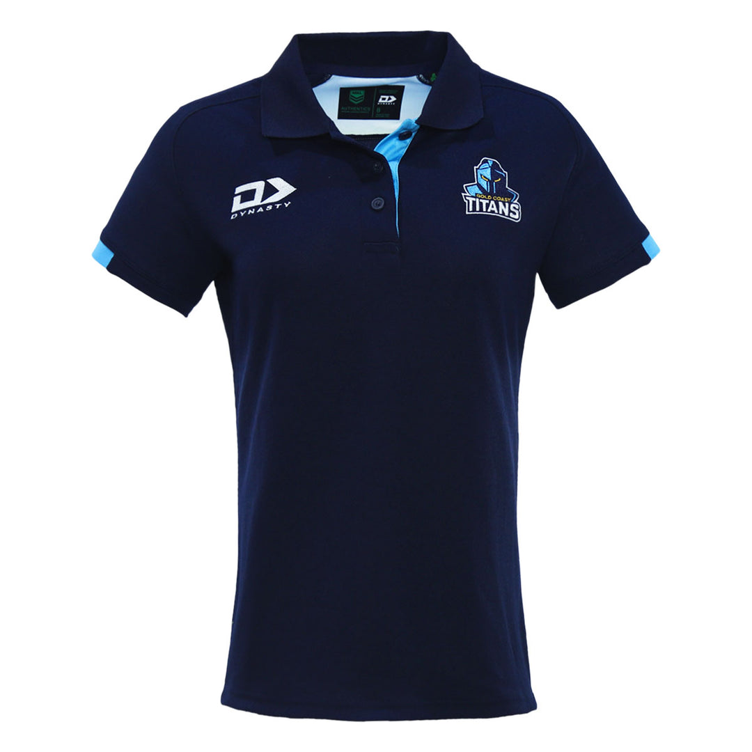 2024 Gold Coast Titans Ladies Navy Media Polo-FRONT