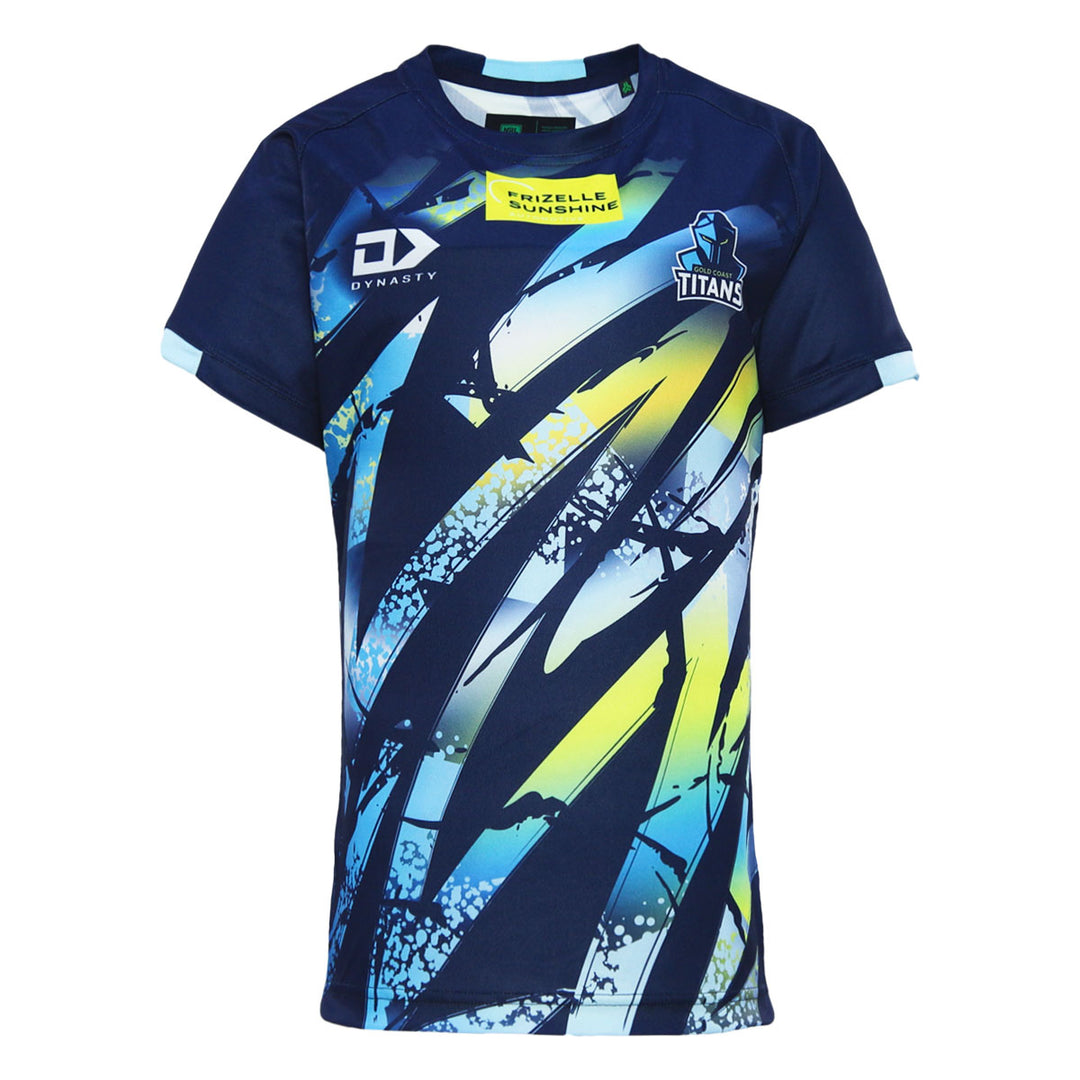 2024 Gold Coast Titans Junior Navy Training Tee-FRONT