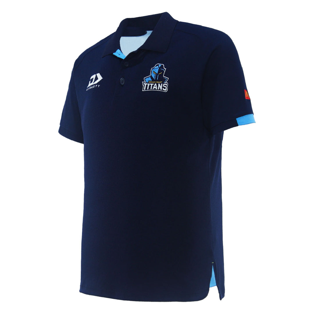 2024 Gold Coast Titans Mens Navy Media Polo-LEFT