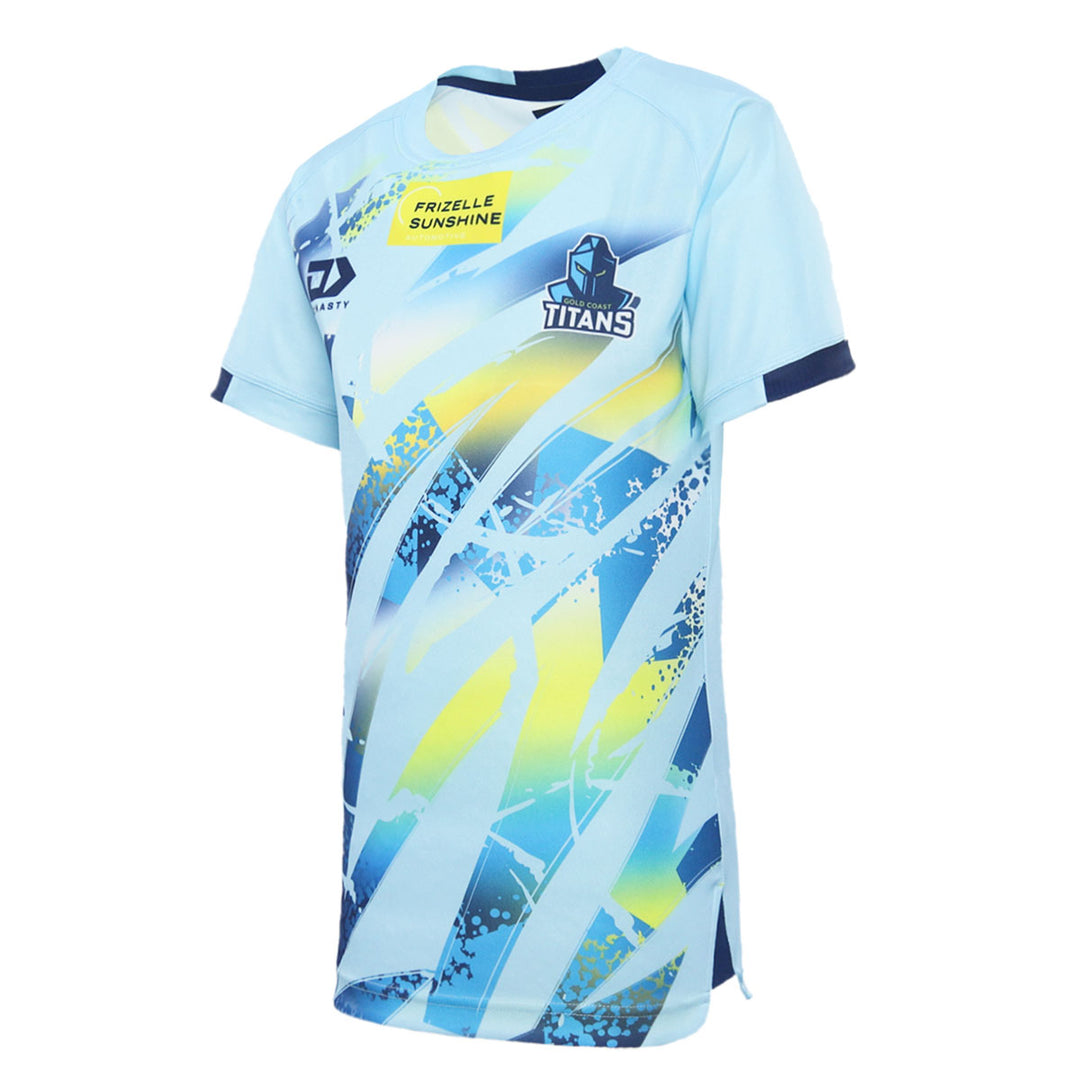 2024 Gold Coast Titans Junior Light Blue Training Tee-LEFT