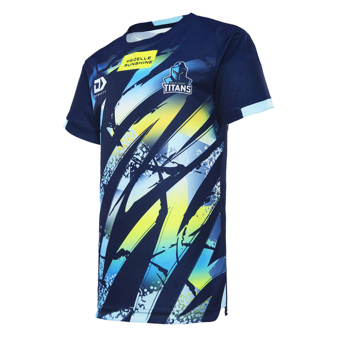 2024 Gold Coast Titans Junior Navy Training Tee-LEFT