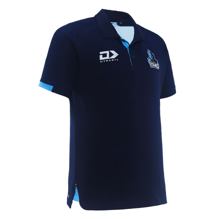 2024 Gold Coast Titans Mens Navy Media Polo-RIGHT