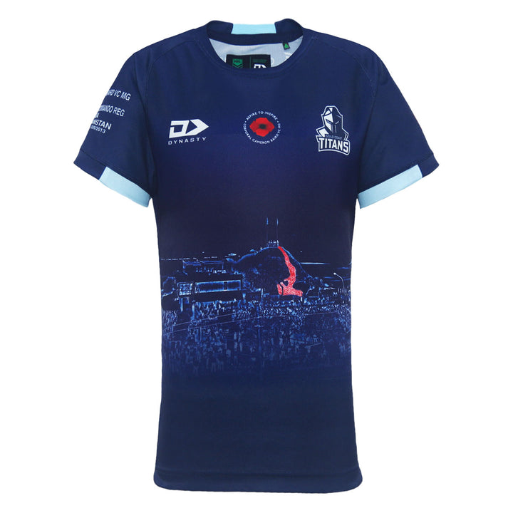 2024 Gold Coast Titans Junior ANZAC Round Warm Up Tee-FRONT