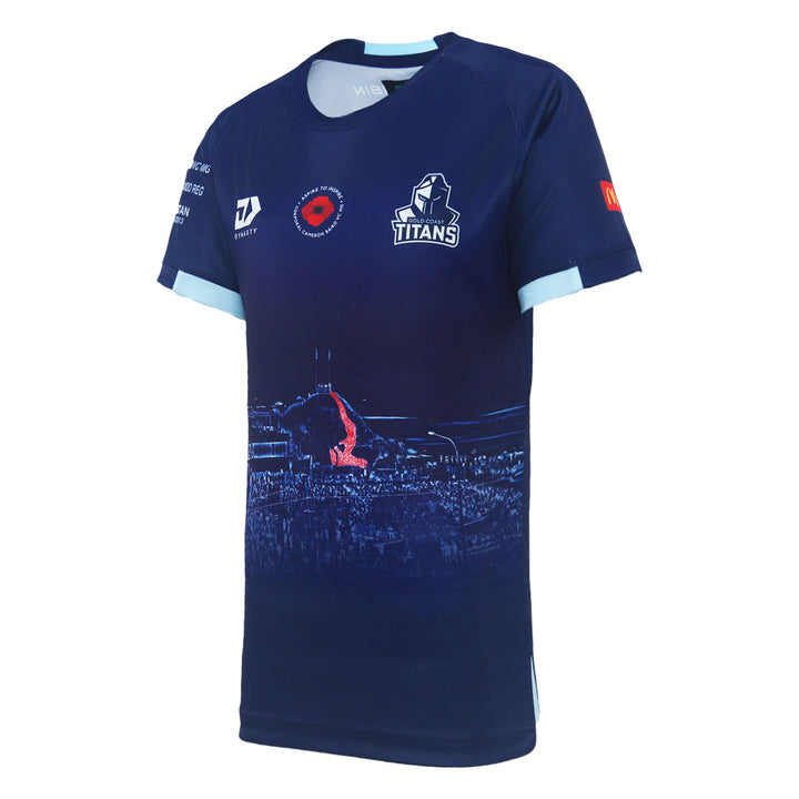 2024 Gold Coast Titans Junior ANZAC Round Warm Up Tee-LEFT