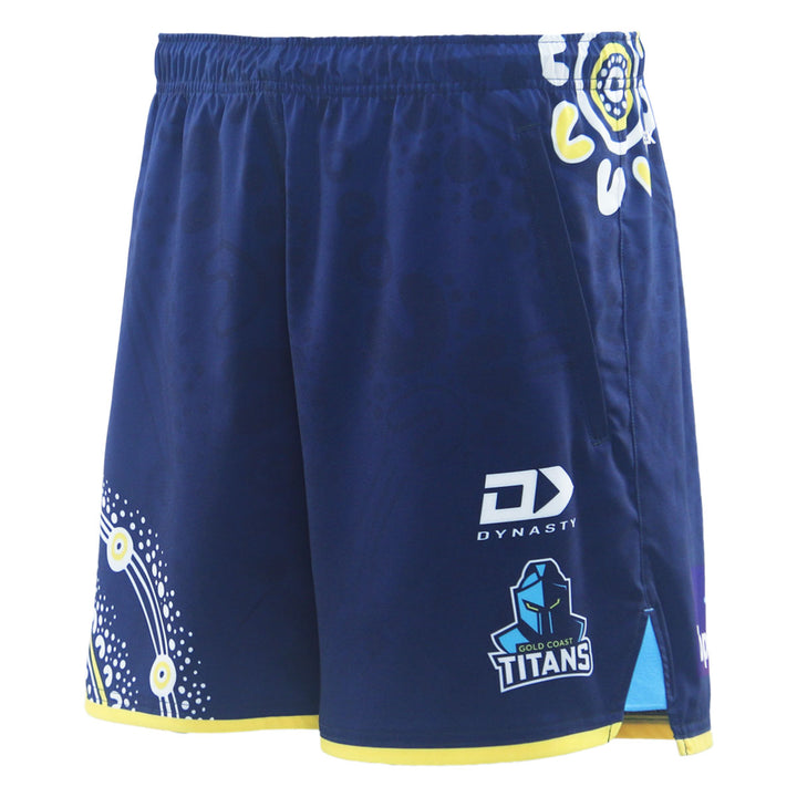 2025 Gold Coast Titans Mens Indigenous Gym Short - Navy