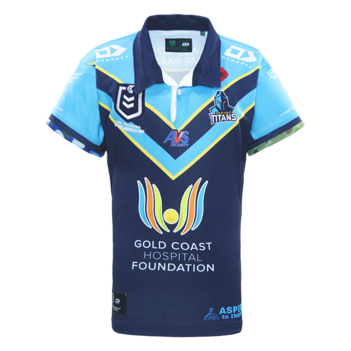 2025 Gold Coast Titans Junior Replica ANZAC Round Jersey - Navy