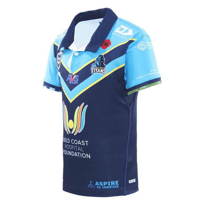 2025 Gold Coast Titans Junior Replica ANZAC Round Jersey - Navy