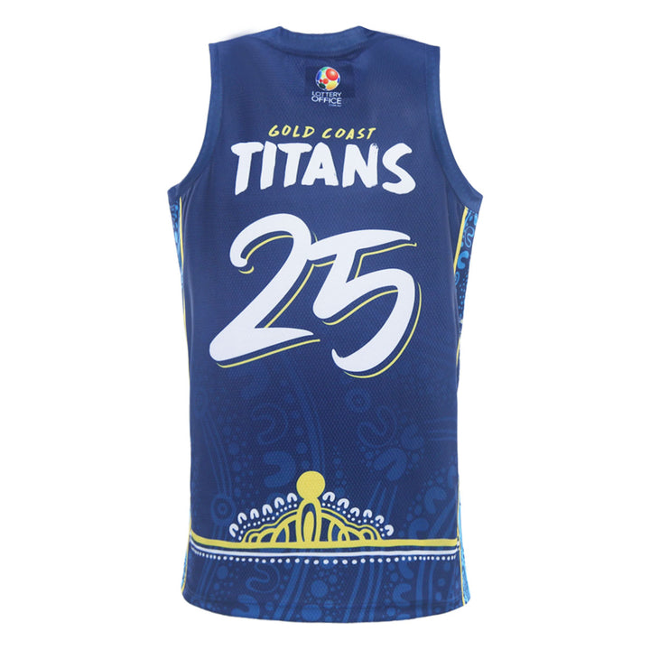 2025 Gold Coast Titans Mens Indigenous Basketball Singlet - Navy