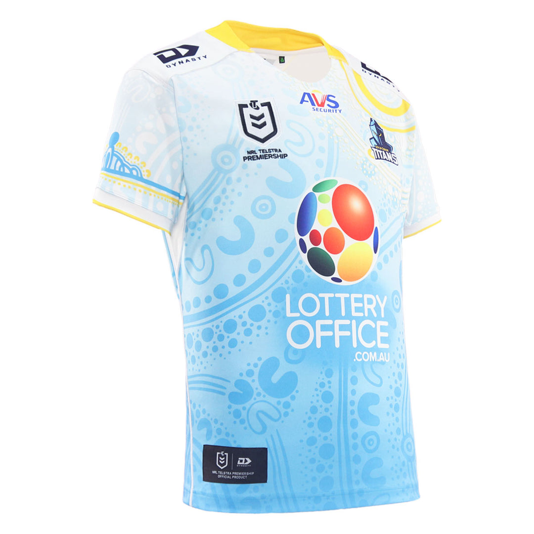 2025 Gold Coast Titans Mens Replica Indigenous Jersey - White