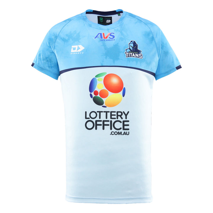 2025 Gold Coast Titans Mens Light Blue Training Tee