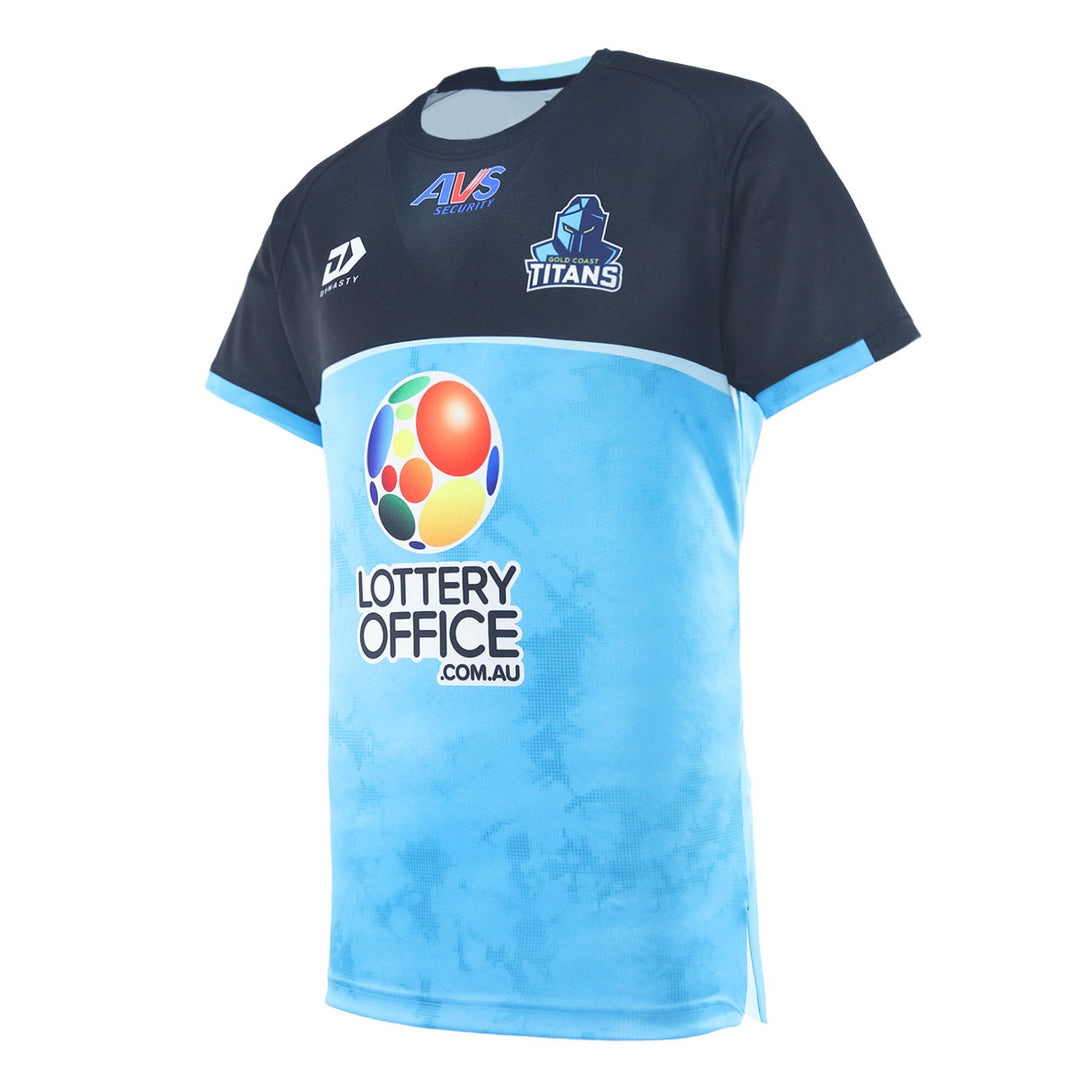 2025 Gold Coast Titans Mens Cyan Training Tee