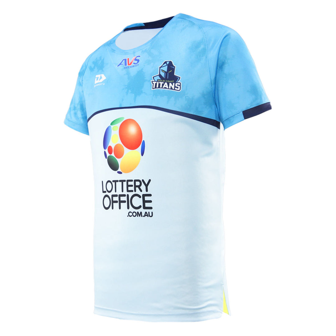 2025 Gold Coast Titans Mens Light Blue Training Tee