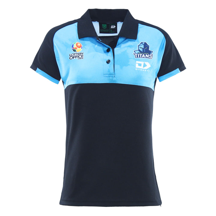 2025 Gold Coast Titans Ladies Black Media Polo