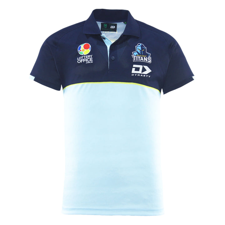 2025 Gold Coast Titans Mens Light Blue Media Polo