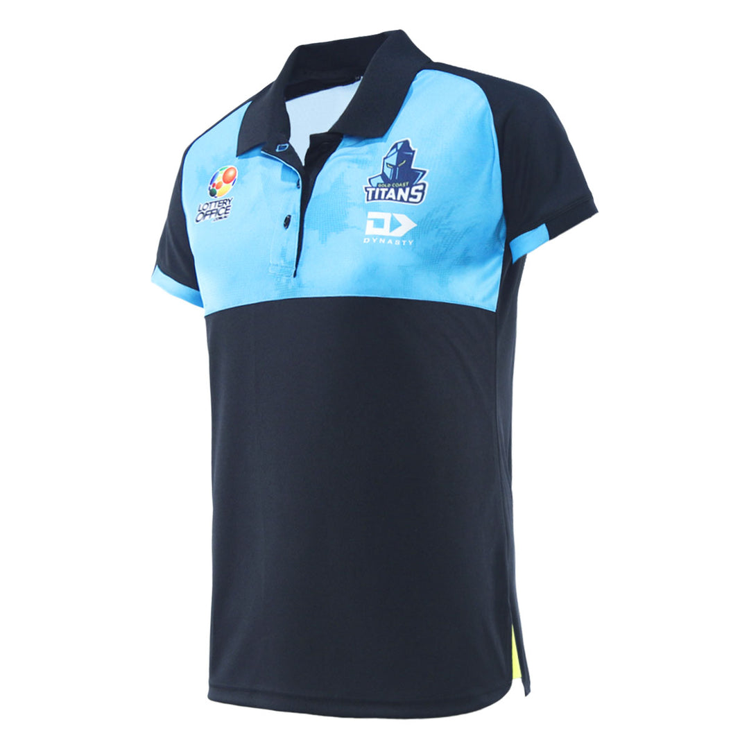 2025 Gold Coast Titans Ladies Black Media Polo