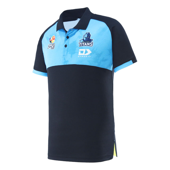 2025 Gold Coast Titans Mens Black Media Polo