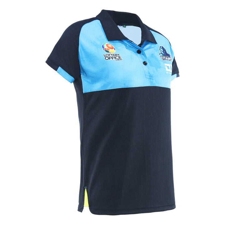 2025 Gold Coast Titans Ladies Black Media Polo