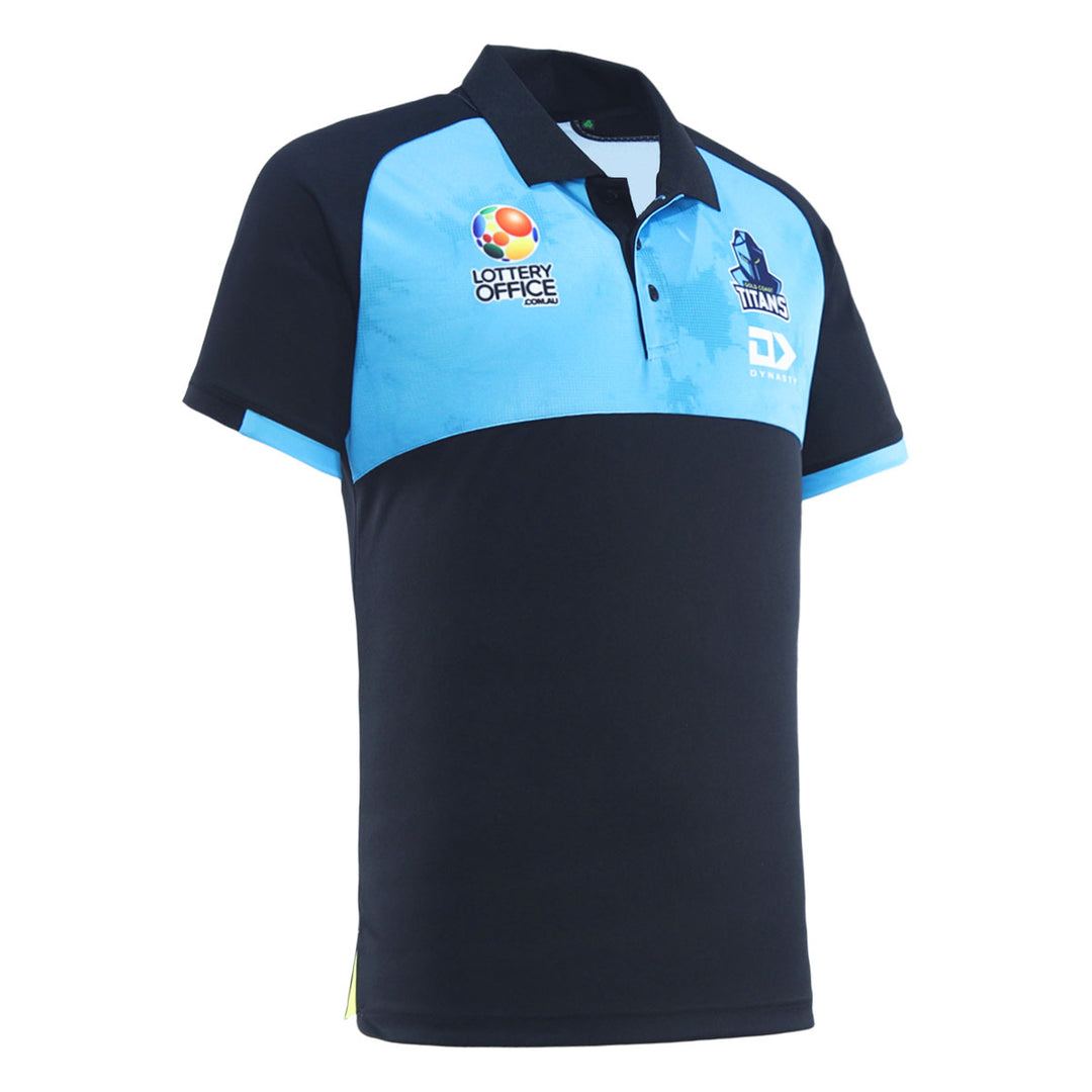 2025 Gold Coast Titans Mens Black Media Polo