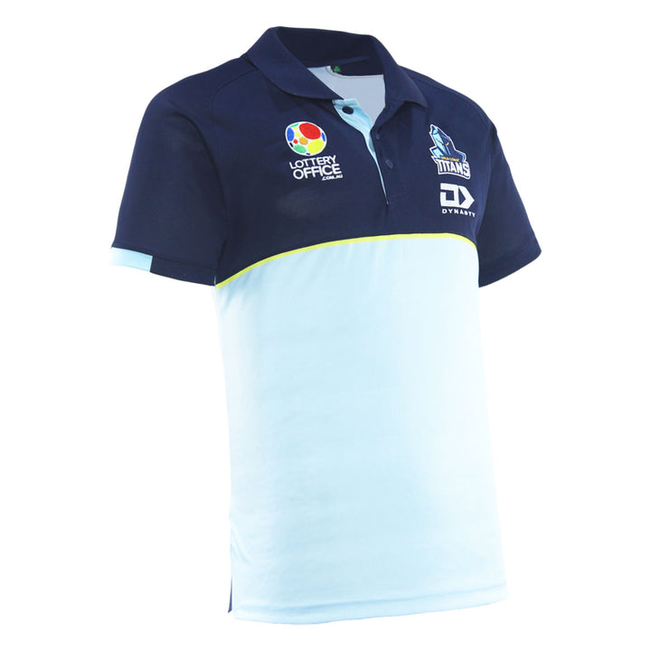 2025 Gold Coast Titans Mens Light Blue Media Polo