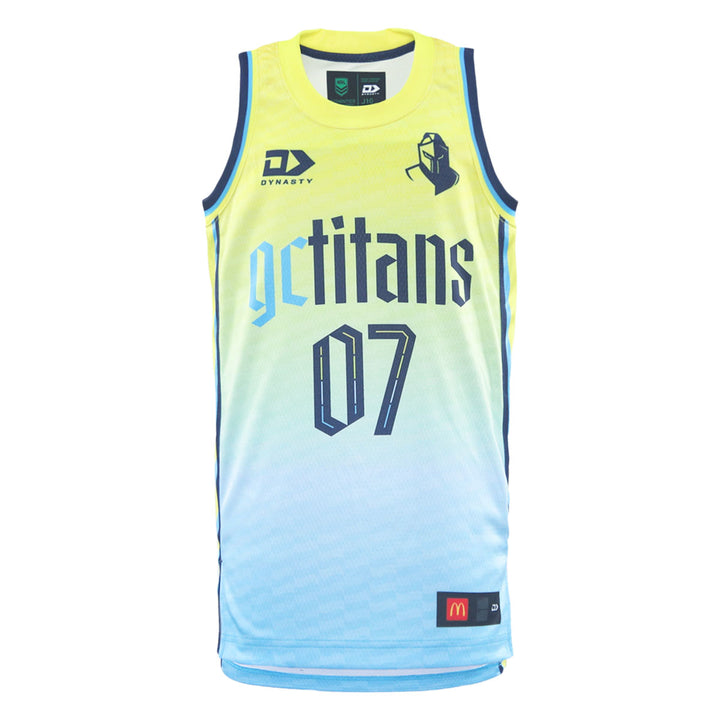 2026 Gold Coast Titans Junior Basketball Singlet - Fade