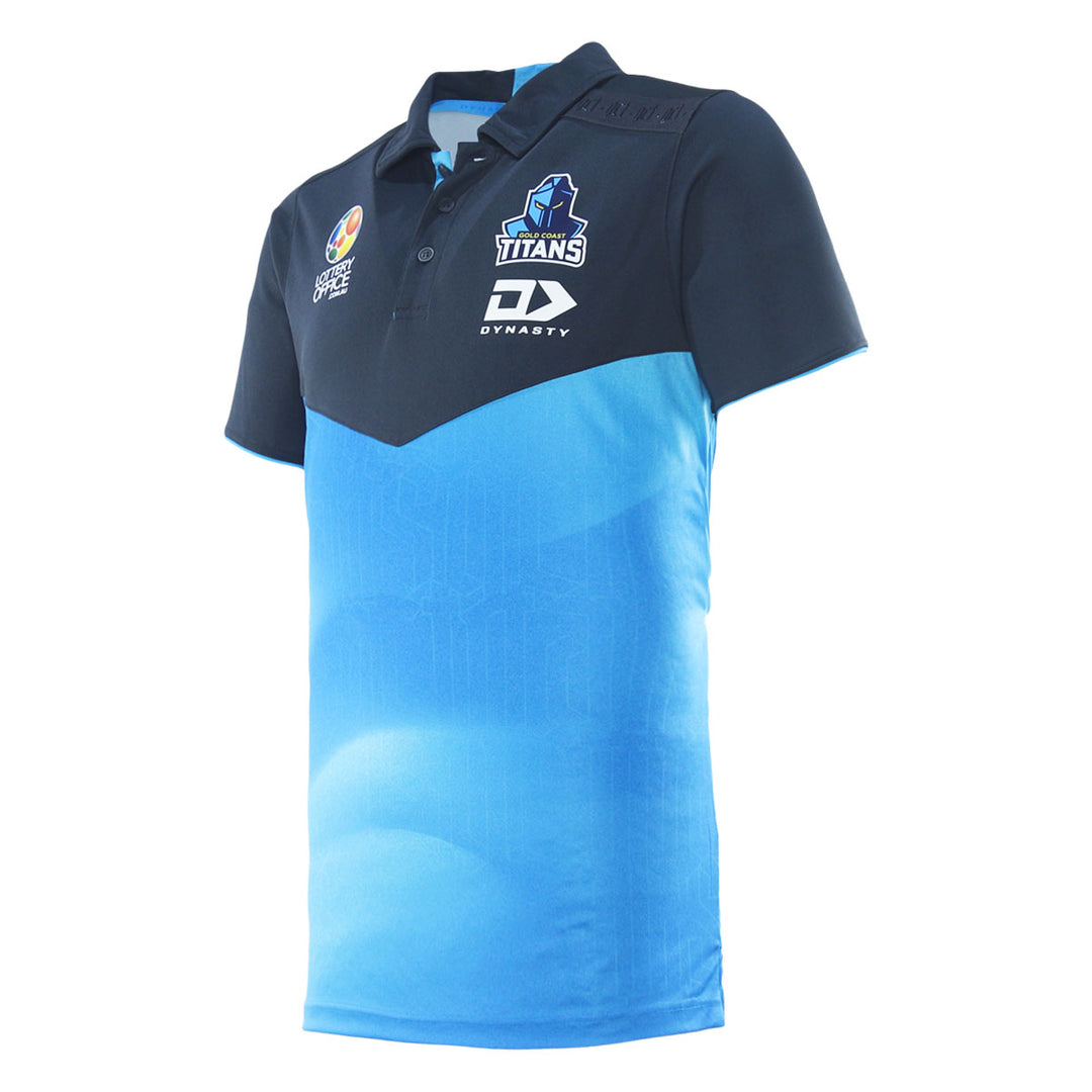 2026 Gold Coast Titans Mens Alternate Media Polo - Cyan