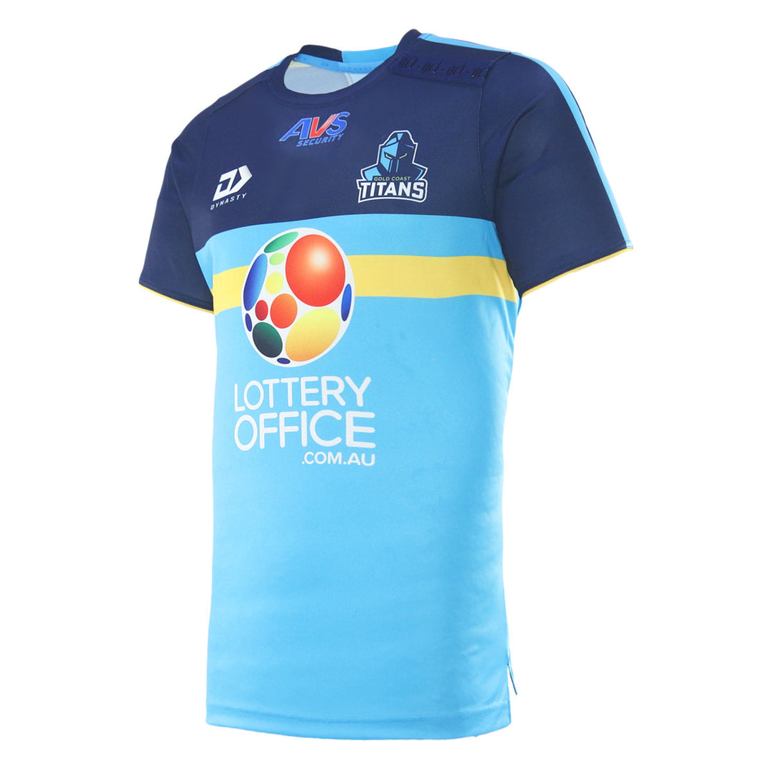 2026 Gold Coast Titans Mens Coaches Tee - Cyan