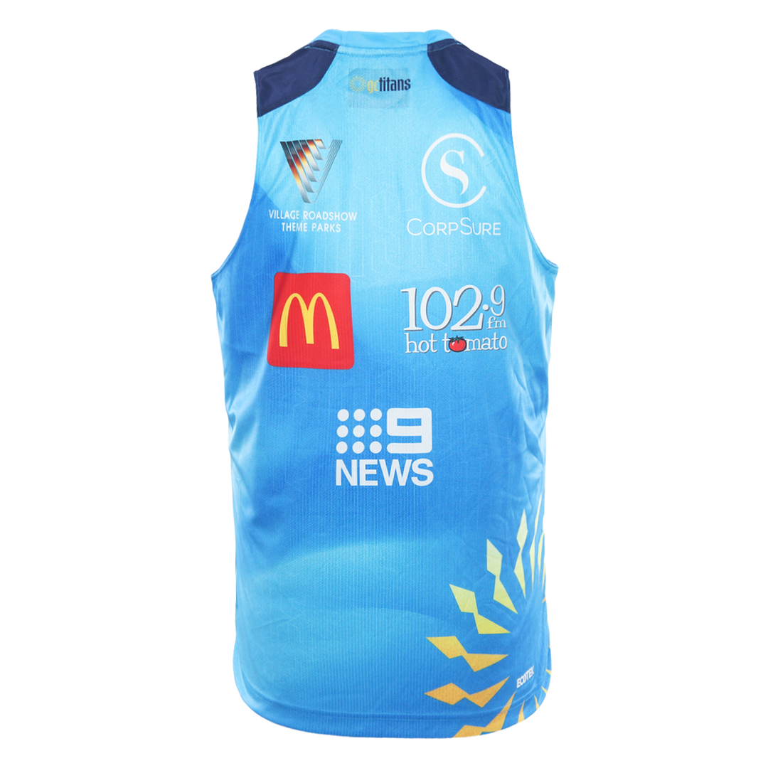 2026 Gold Coast Titans Mens Training Singlet - Cyan