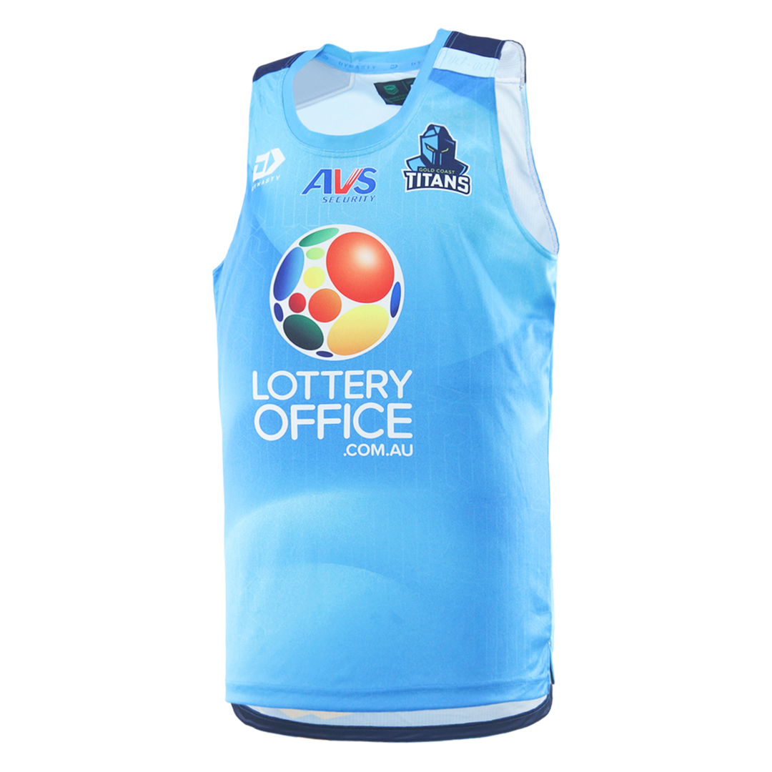 2026 Gold Coast Titans Mens Training Singlet - Cyan