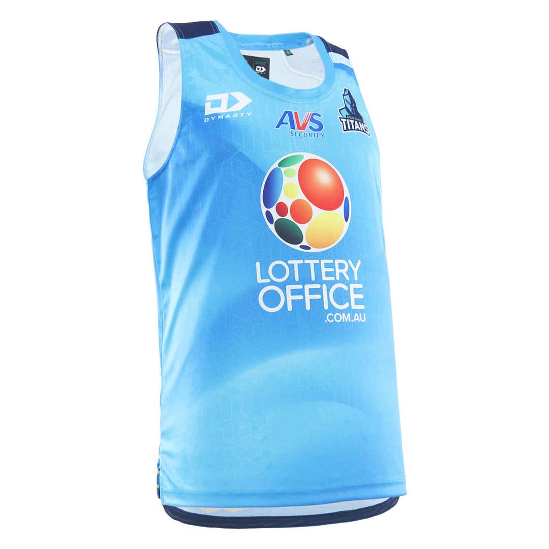 2026 Gold Coast Titans Mens Training Singlet - Cyan