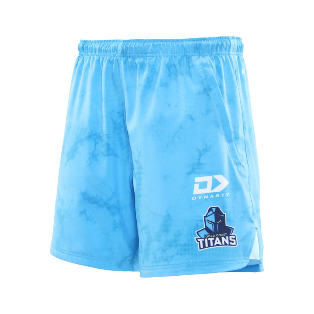 2025 Gold Coast Titans Mens Cyan Gym Shorts