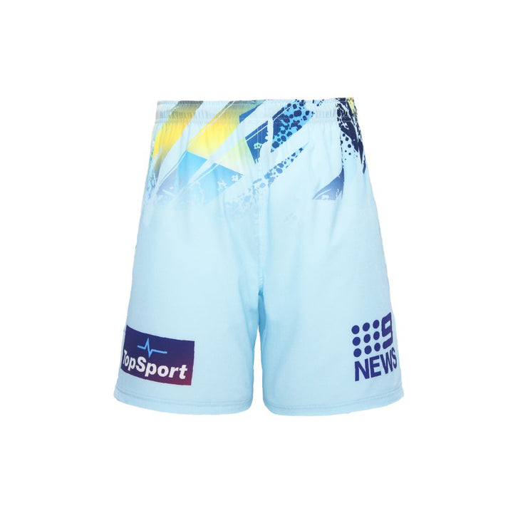 2024 Gold Coast Titans Mens Light Blue Gym Short-BACK