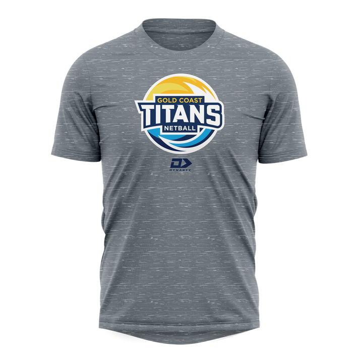 2025 Gold Coast Titans Netball Mens Graphic Tee - Grey Marle