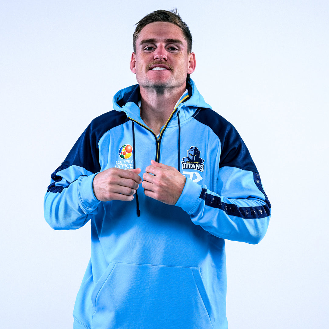 2026 GC Titans Mens Qtr Zip Hoodie - Cyan