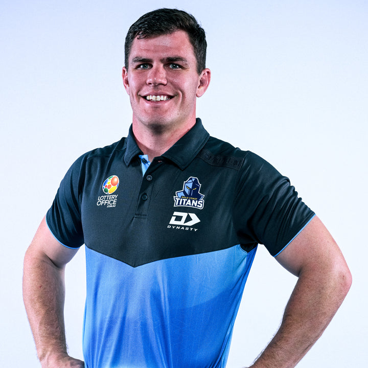 2026 Gold Coast Titans Mens Alternate Media Polo - Cyan