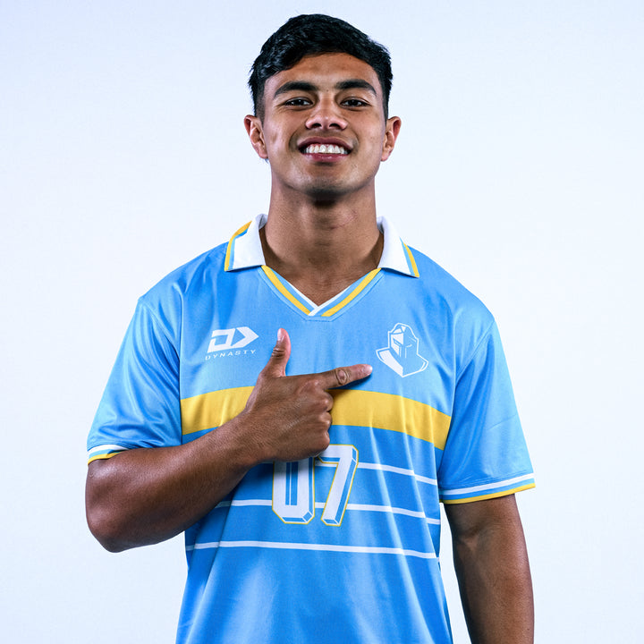 2026 Gold Coast Titans Mens Retro Football Tee- Cyan