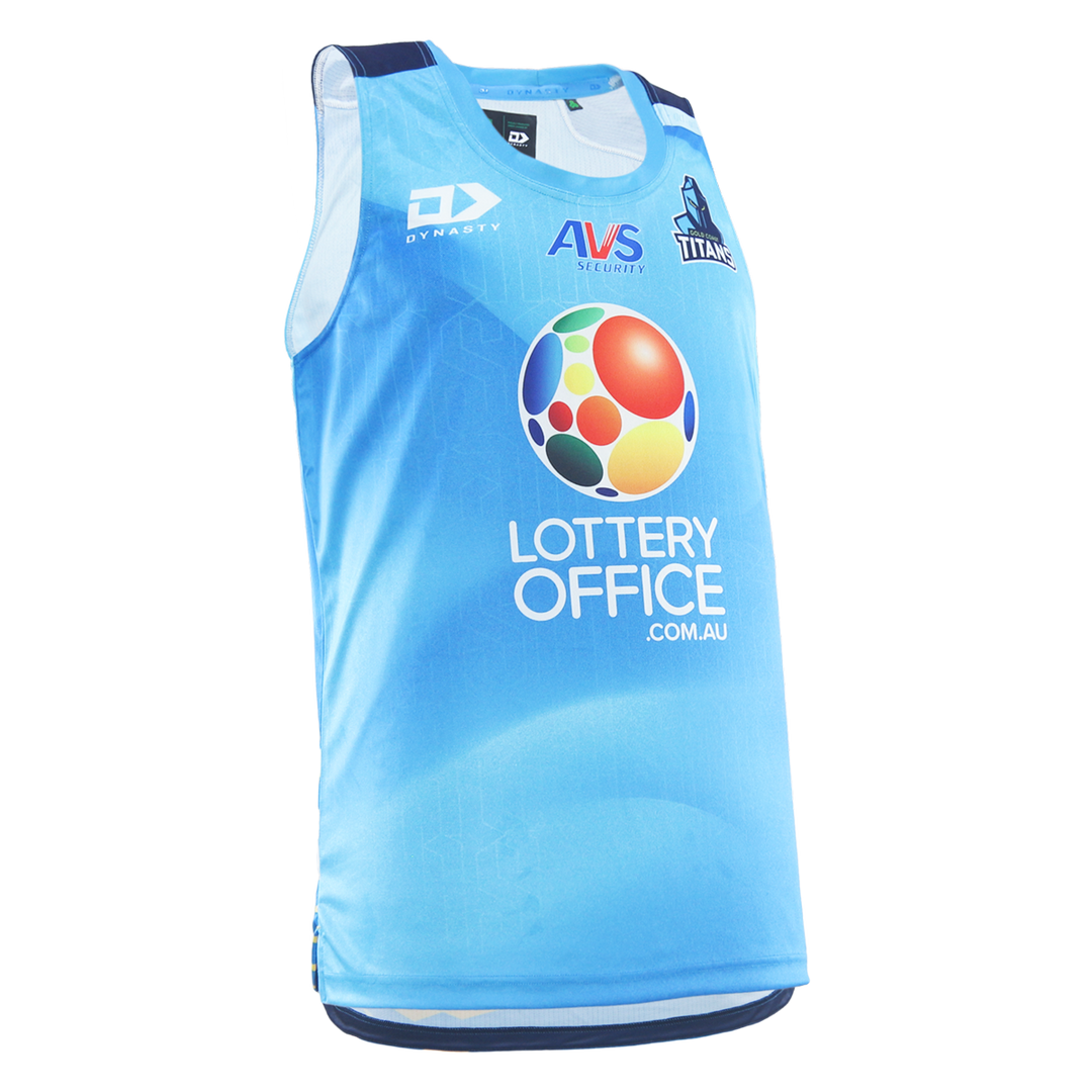 2026 Gold Coast Titans Adults Training Singlet - Cyan