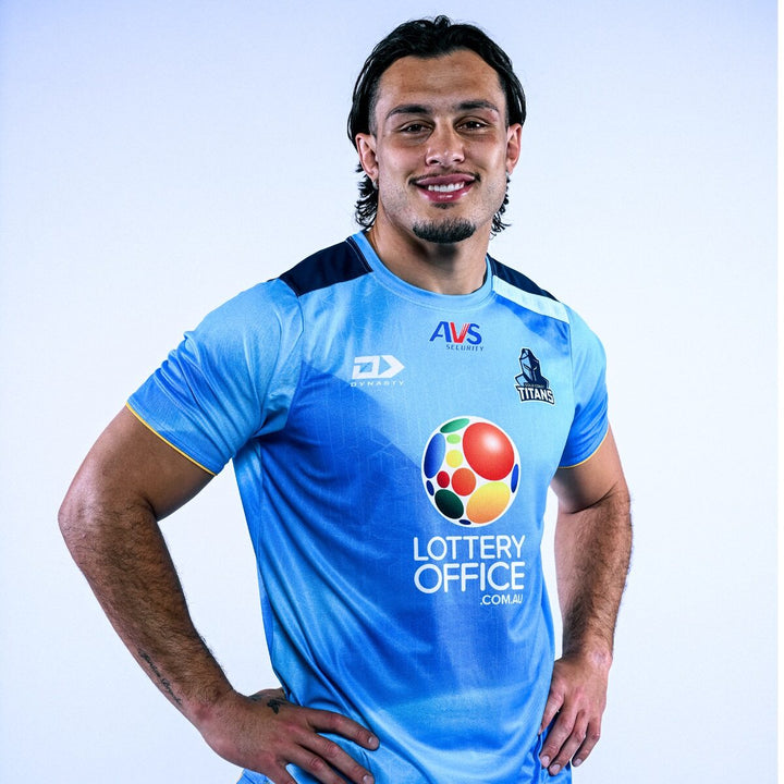 2026 Gold Coast Titans Adults Training Tee - Cyan