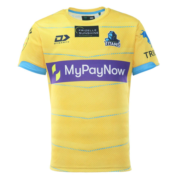 2023 Gold Coast Titans Mens Gold Alternate Training Tee-FRONT