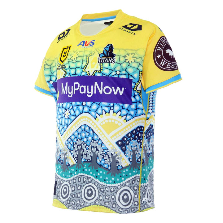  2023 Gold Coast Titans Mens Replica Indigenous Jersey-LEFT