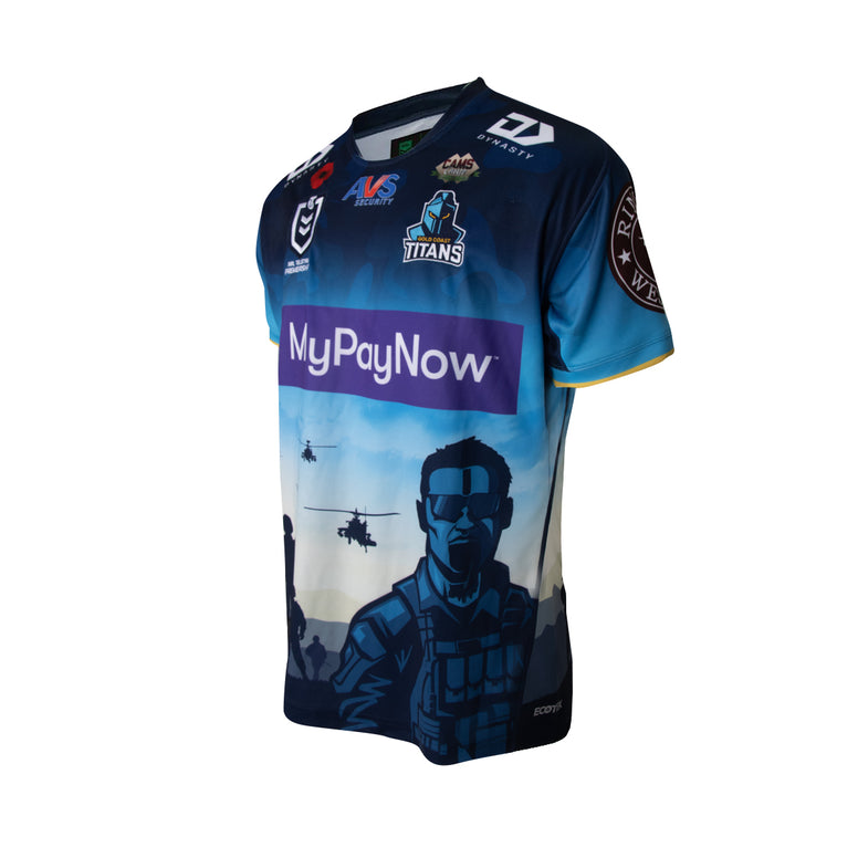 2023 Gold Coast Titans Mens Replica ANZAC Round Jersey Gold Coast